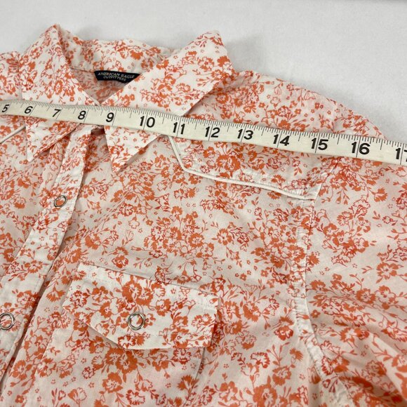 American Eagle Outfitters Floral Snap Button Cowgirl Top Size L - Picture 9 of 14